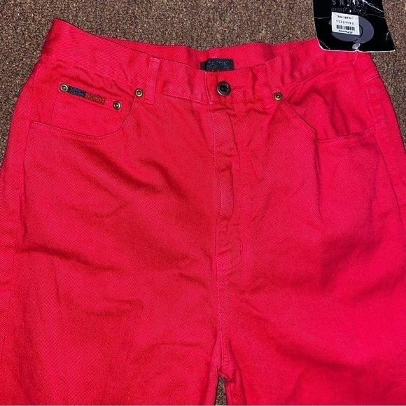 𝅺VINTAGE designer Oleg Cassini jeans in scarlet. NWT 5-pocket, high waisted. - Picture 4 of 8